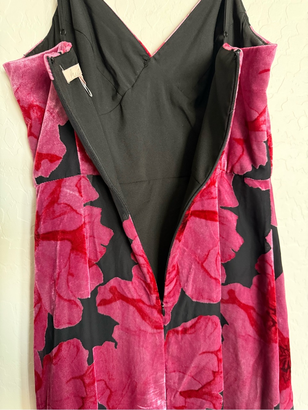 HUTCH Royce Floral Velvet Burnout Hi-Lo Slip Dress - 2 - Picture 10 of 15
